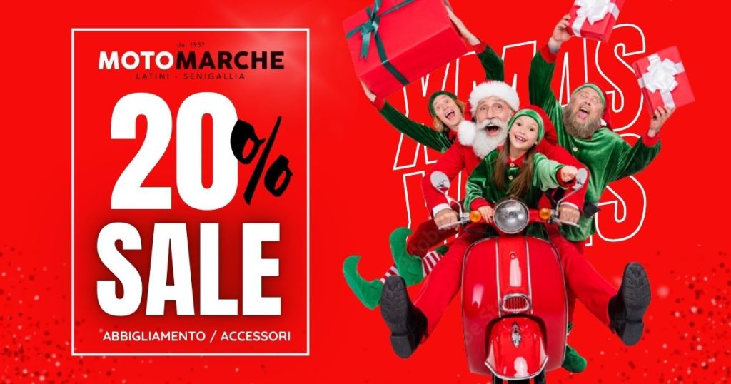 20% sconto - abbigliamento moto - natale