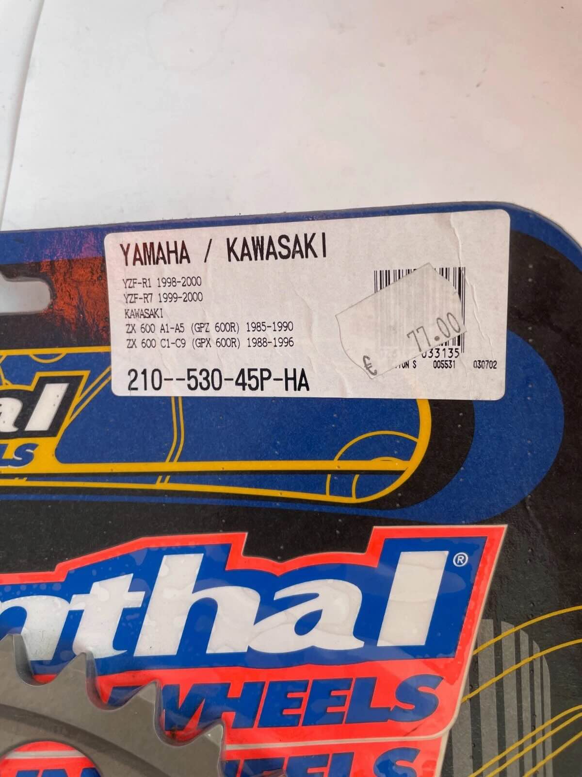 Corona Renthal in Ergal 45 denti passo 530 per Yamaha YZF-R1 R7 e Kawasaki GPZ GPX 600