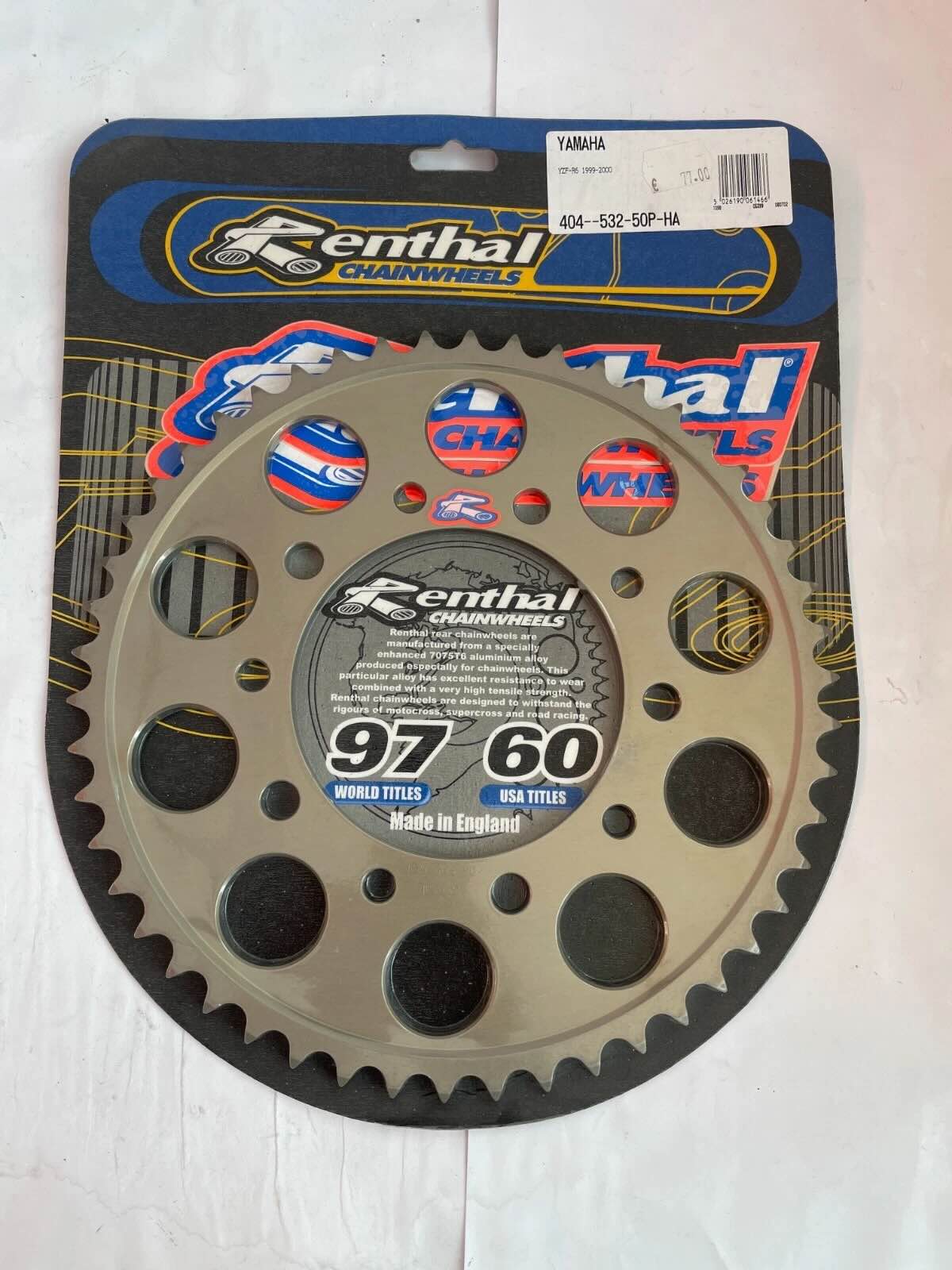 Corona Renthal in Ergal 50 denti passo 532 per Yamaha YZF-R6 1999-2000